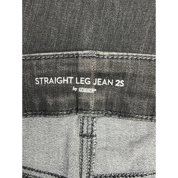 Chicos Straight Leg‎ Jean Size 2 Short L Vancouver Gray Wash Denim Mid Rise NWT - Picture 2 of 14